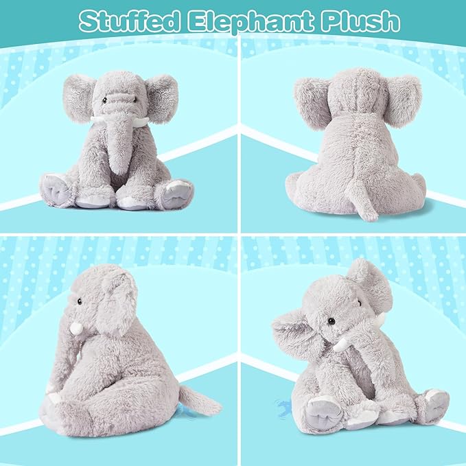 18in Elephant Stuffed Animals,Soft Elephant Plushies Toys Doll Cute Elephant Plush Toys Huggable Gifts for Boys Girls