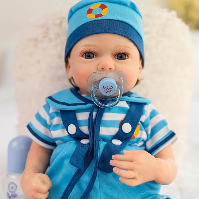 FANCCI Realistic Reborn Baby Dolls Boy,18 Inch Lifelike Newborn Baby Doll Real Life Baby Dolls Soft Weighted Reborn Doll Christmas or Birthday Gift Toys for 3+ Years (Boy)