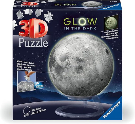 Ravensburger Glow-in-The-Dark Moon 72 Piece 3D Jigsaw Puzzle for Adults and Kids - 11586 - Great Gift for Any Birthday, Holiday, or Special Occasion
