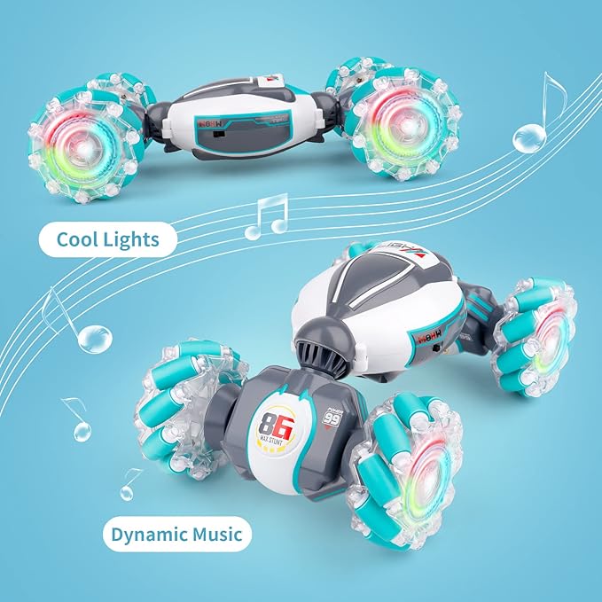 PREPOP Gesture Sensing RC Stunt Car Toys for 6-12 yr Boys&Girls - Best Birthday Gifts for Kids, 2.4Ghz Hand Controlled Remote Control Twist Cars, 4WD Transform Off Road for Rotating