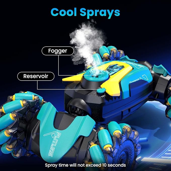 Remote Control Cars with Gesture Sensing, 360° Rotation Spray Drift RC Car for Kids, 4WD Stunt Car Remote Control Car with Hand Control, Boys Toy RC Cars with Music Light for Kids 6-12 Year Old