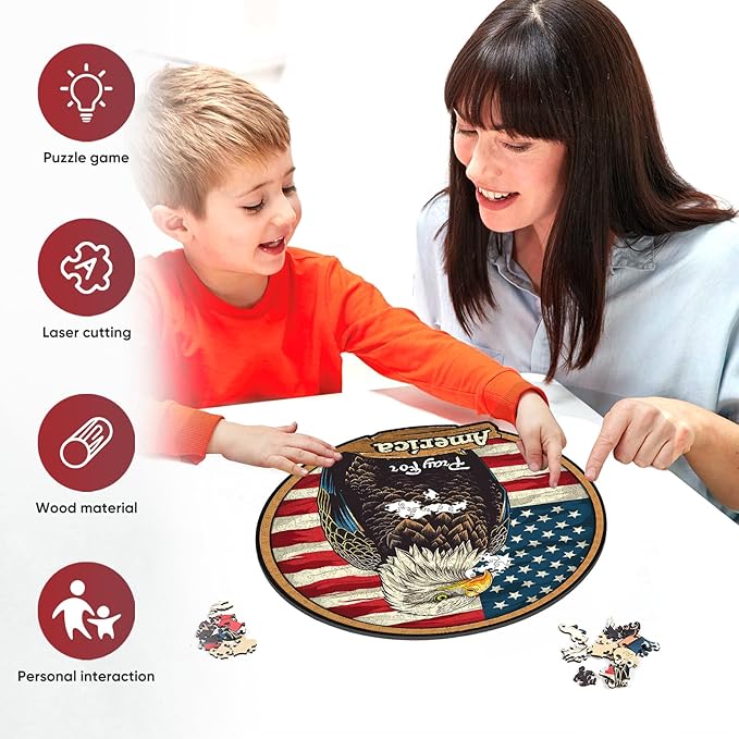 Wooden Puzzle for Adults, Eagle Wooden Jigsaw Puzzles(15.7 * 15.9in-500pcs), Unique Shape Animal Adult Puzzles,Irregular Wood Puzzles Best Gift for Adults and Kids Family Game