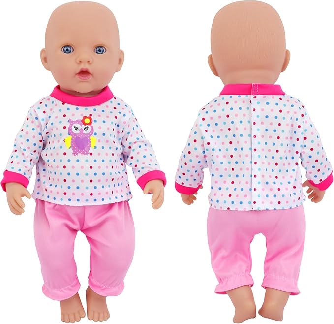 UNICORN ELEMENT 5 Sets Baby Doll Clothes for 14-18 Inch Dolls, Doll Pjs Outfits Playtime Jumpsuits Fit in 15 Inch Dolls Reborn,10 Pcs in Total Doll Clothes and Accessories for 18 Inch Girl Doll