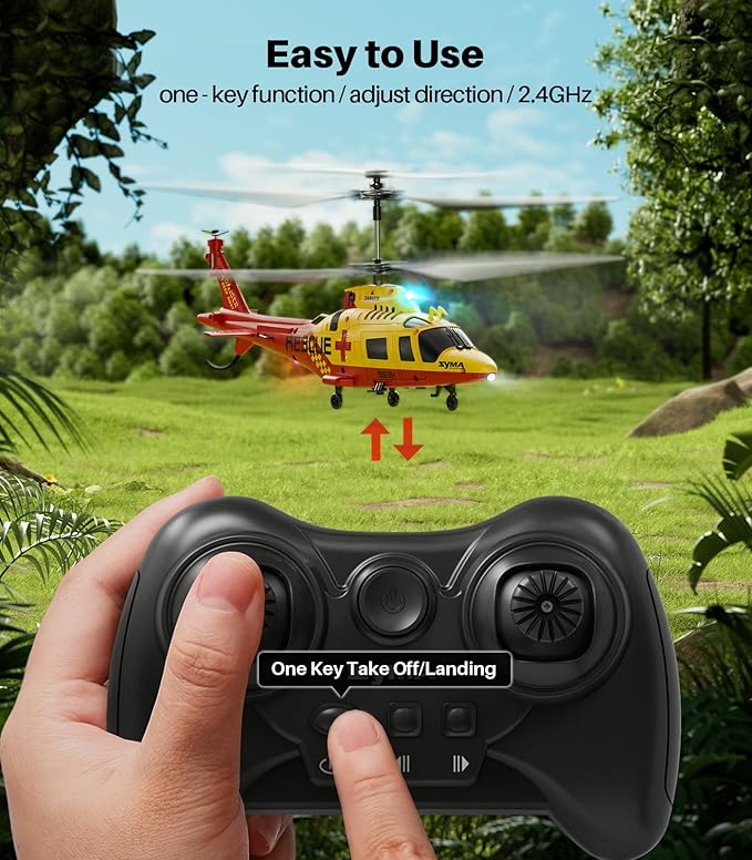SYMA S53H Remote Control Helicopter with Simulation Rescue Design, One Key Take-Off, Altitude Hold, Low Battery Alert, for Boys and Enthusiast, 8.66x2.36x3.7 in