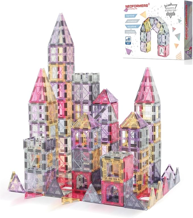 Magnetic Tiles 40pcs Magnet 3D Building Tiles Kids Toys for 3-8+ Years Old Boys & Girls - STEM Educational Learning Magnetic Blocks Toy Set