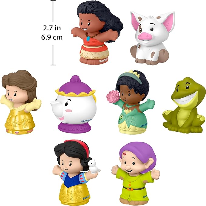 Fisher-Price Little People Toddler Toys Disney Princess Story Duos 8-Piece Figure Set for Preschool Pretend Play Ages 18+ Months