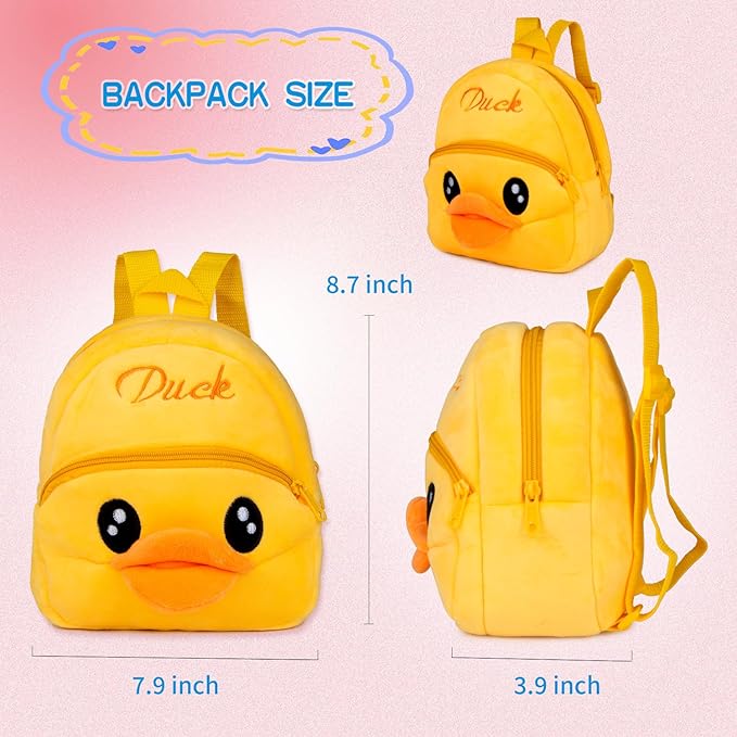 PEDOLLTREE 12pcs Set Reborn Baby Dolls Clothes Accessories with Backpack Diaper Yellow Duck for 17-22 Inch Baby Doll Reborn Doll Newborn Girl&Boy