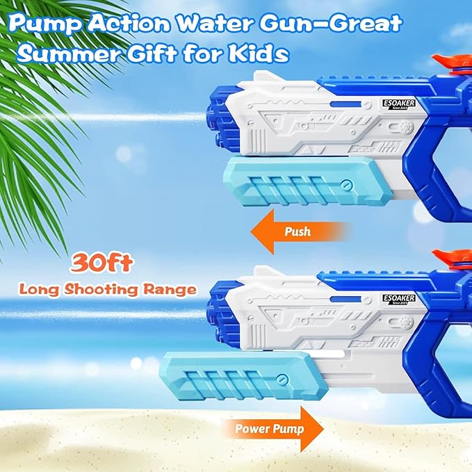 Quanquer Water Gun for Kids Adults- 8 Pack Squirt Water Guns with High Capacity Long Shooting Range - Water Super Blaster Pool Toys for Summer Swimming Beach Water Fighting for Ages 3-5 4-8 8-12