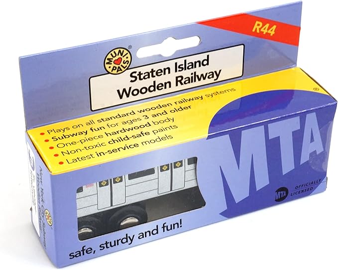 MUNI PALS Munipals Staten Island Railway Wooden Railway–Child Safe and Tested Wood Toy Train