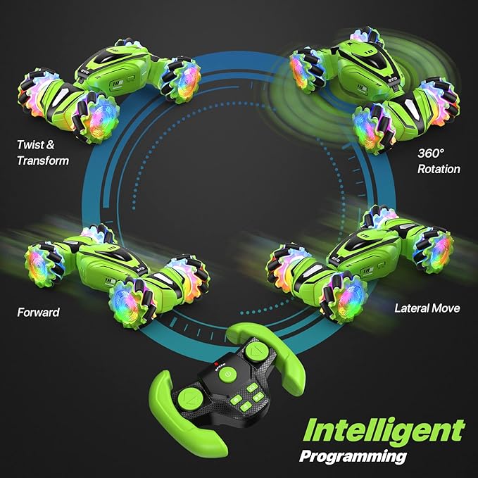 RC Stunt Cars Remote Control Car Double-Sided Driving 360° Flips Rotating Car Toy All Terrain Off-Road car,4WD Gesture Sensing Rc Cars for Teen Boys for Kids for Boys Girls Age 6-12