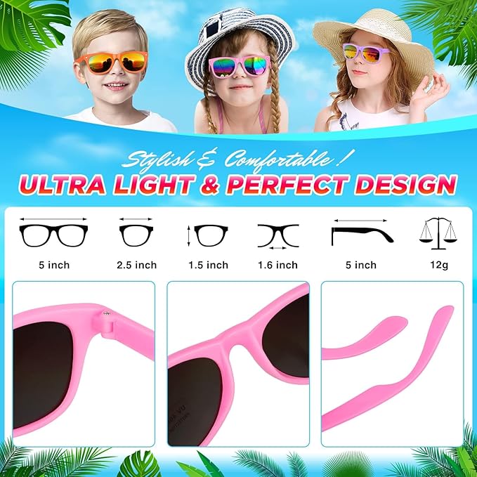 GINMIC Kids sunglasses bulk, Kids Sunglasses Party Favor, 36Pack Neon Sunglasses with UV400 Protection for Kids, Boys and Girls Age 3-8, Goody Bag Favors, Great Gift for Pool, Birthday Party Supplies…
