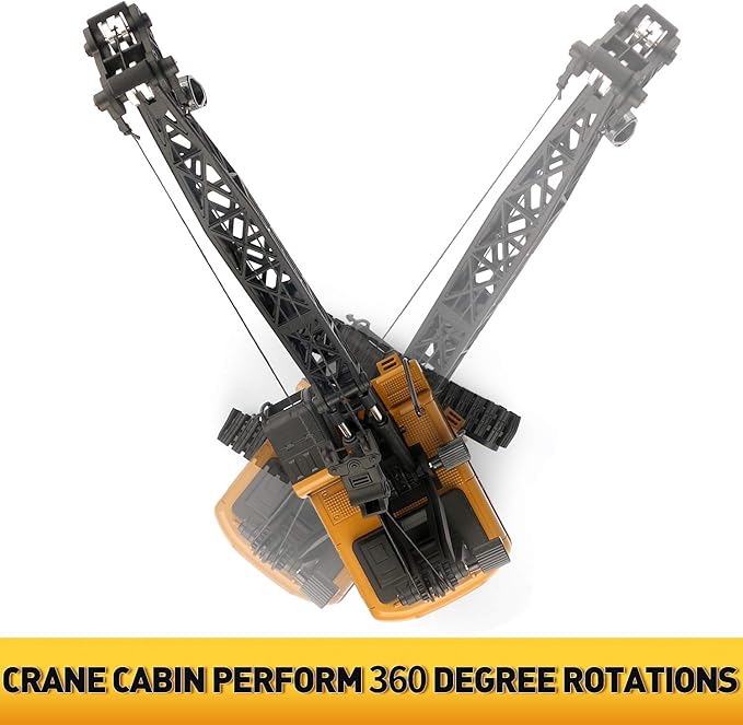 duturpo 1/50 Scale Metal Diecast Crane Truck Toy, Metal Construction Vehicles Crane Machine Model Toy for Boys