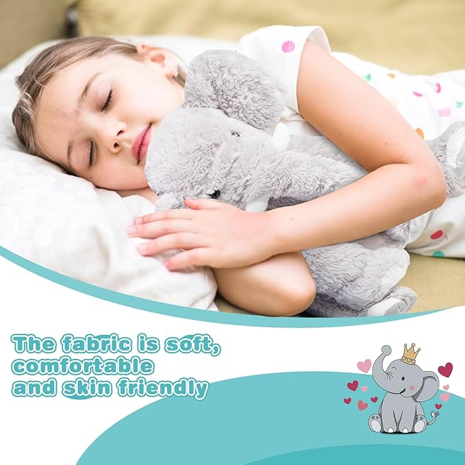18in Elephant Stuffed Animals,Soft Elephant Plushies Toys Doll Cute Elephant Plush Toys Huggable Gifts for Boys Girls