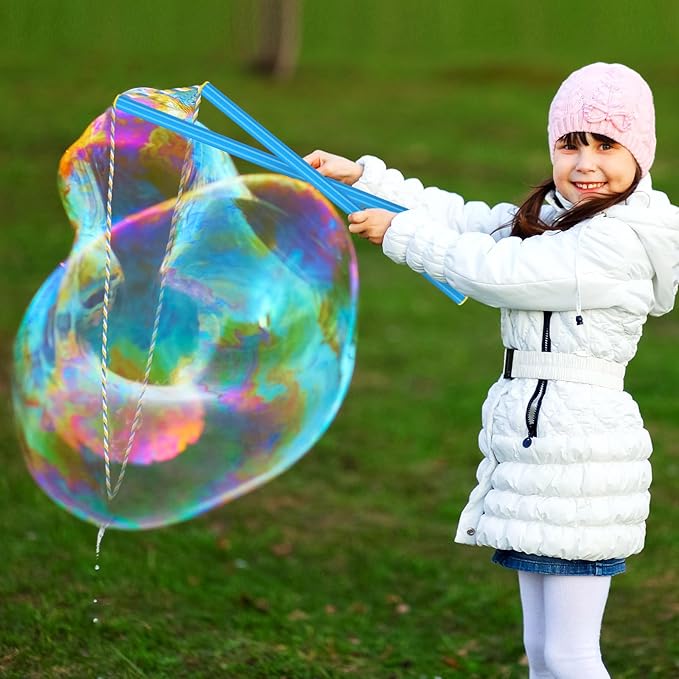 8 Pieces Giant Bubble Wands Big Bubble Wands for Kids Outdoors Bubble Toy for Birthday, Outdoor Activities, Party Favors, Giant Bubble Solution Not Included (Assorted Color,Practical)