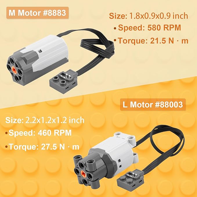 10-in-1 Motor Kit Compatible with Lego Technic, DIY Motorized Building Set, Power Function Motor Set with Building Block Tool Kit, Gear System for Creative STEM Projects