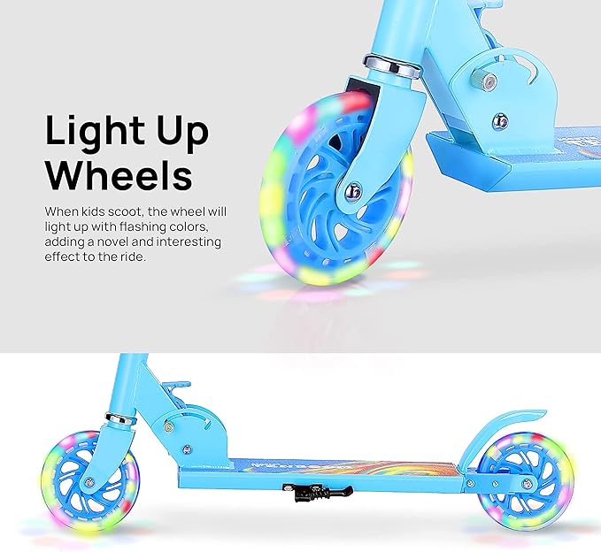 TENBOOM Scooter Toys for Kids Ages 6-12/3-5, Christmas Birthday Gifts for Girls Boys, Easy Folding Kids Scooter with 3 Levels Adjustable Handlebar