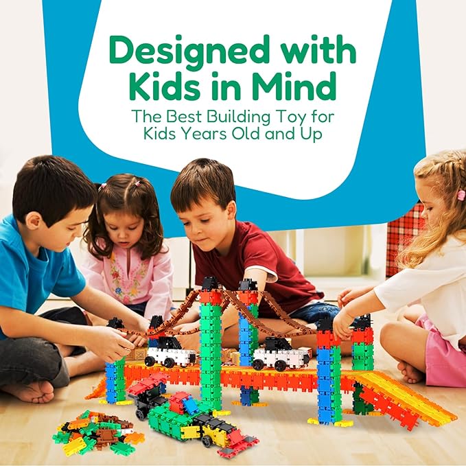 Beblox Building Blocks for Kids - 250-Piece Connecting Tiles Set - Interlocking Building Blocks for Kids, STEM Toys Kit, Fun & Educational Gifts for Boys & Girls, Preschool Learning Activities Ages 4+