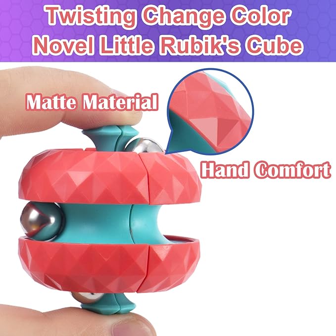 Unique Orbit Ball Fidget Toy, Novelty Beads Track Infinity Cube Stress Relief Balls Creative Sensory Toys for Autistic ADHD Kids Adults (Green)