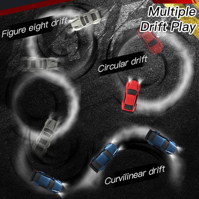 Desktop Drift Car for Boys Kids Adults, 1/64 Scale Remote Control Car with LED Lights, 4WD Mini RC Drift Cars for Race, Children's Gifts and Toys