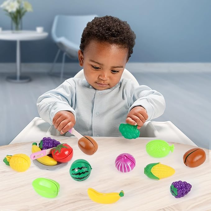 deAO Kitchen Toy Sink Toys with Cutting Food,Electric Dishwasher Playing Toy with Running Water, Role Playing Game Pretend Food,44 PCS Kitchen Accessories Set for 3 4 5 Years Old Girls Boys