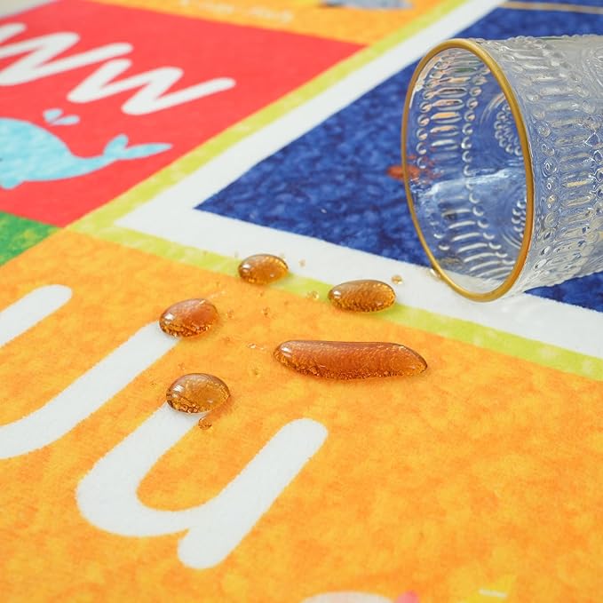 Hudson Comfort Classroom Rug 9x12 - Rugs for Elementary, Daycare, Nursery, and Playroom - Super Soft Non-Slip Carpet - Kids Fun Floor Mat for Playtime (Alphabet)