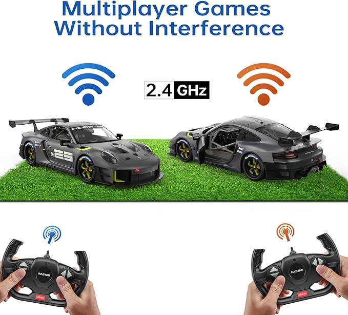 RASTAR RC Cars 1/14 Porsche 911 GT2 RS Clubsport 25 Remote Control Porsche Toy Car for Kids, Grey 2.4GHz
