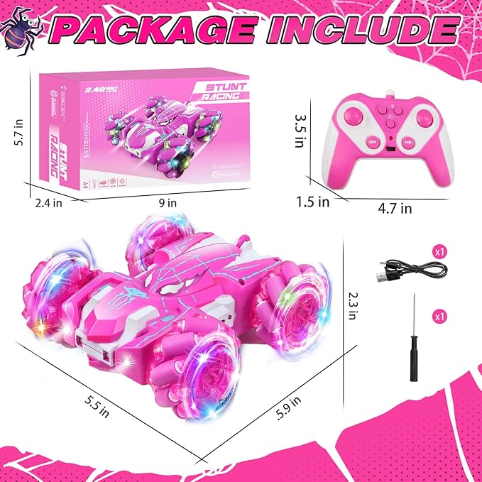 Dolanus Spider Remote Control Car, RC Cars Kids Toys Girls 3-5, Toys for Ages 8-13, Gifts for 3 4 5 6 7 8 10 12 Year Old Girls Kids Toddlers Birthday