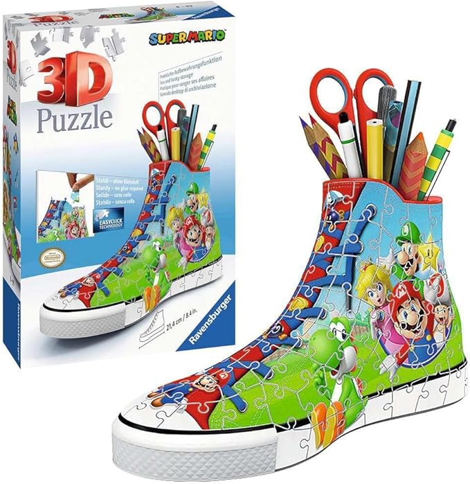 Ravensburger Super Mario Brothers Shoe 3D Jigsaw Puzzles for Kids & Adults Age 8 Years Up - 108 Pieces - No Glue Required