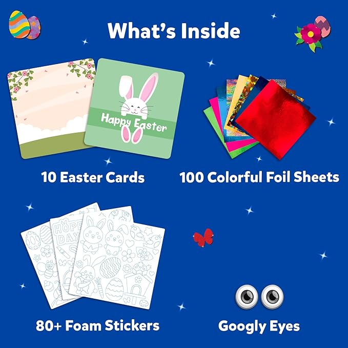 Skillmatics Foil Fun - Easter Cards, No Mess Art for Kids, Easter Basket Stuffers, Craft Kits, DIY Creative Party Activity, Gifts for Girls & Boys Ages 4, 5, 6, 7, 8, 9