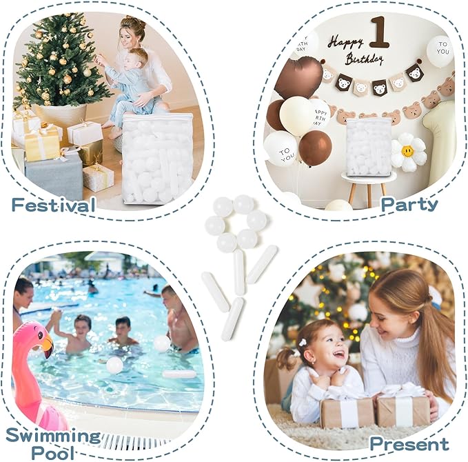 STARBOLO Ball Pit Balls for Toddlers - Pack of 120 Crush Proof Plastic Toy Balls for Toddlers Ball Pit, Play Tent, Baby Pool Water Toys, Kiddie Pool, Party Decoration, Photo Props (White)