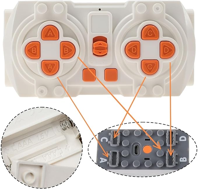 Domoni 40Pcs Power Function Kit Set Motor Battery Bluetooth-Remote-Control Receiver Train Adjustable Speed Motor Parts, Building Blocks Bricks Motor Power Pack APP Module DIY Compatible with Lego