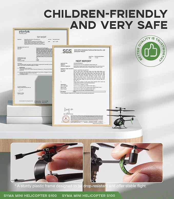 SYMA S100 Mini RC Helicopter with Gyro Stabilizer, Altitude Hold, 3.5 Channel, 5-7 Min Flight Time, Remote Control Helicopter Toy for Boys and Girls