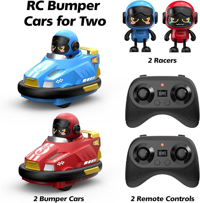 Toddlers Remote Control Cars for Kids, Boys RC Ejecting Bumper Cars Set of 2 Players, RC Battle Race Vehicles Toddlers Toys, Cartoon Vehicles Toys, Christmas Birthday Gift