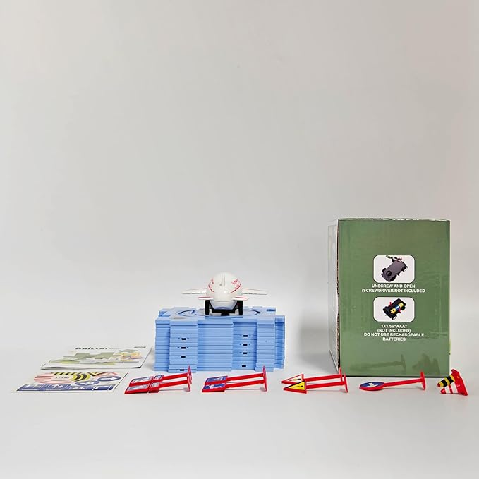 Plastic Floor Puzzles for Kids with Airplane Toy Car, Puzzle Track Car Play Set, Educational Toys for 2 3 4 5 6 Year Old Boys, 2 3 4 5 6 Year Old Boy Birthday Gift, Kids Toys Boys 3-5