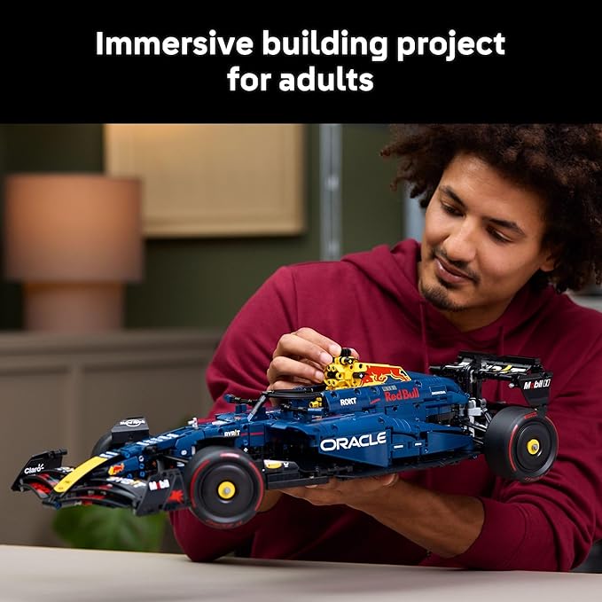 LEGO Technic Oracle Red Bull Racing RB20 F1 Race Car Model Kits - Building Set for Adults, Ages 18+ with Realistic Features - Gift for Fathers Day - 42206