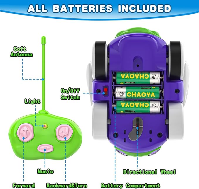 2 Pack Unicorn Remote Control Car for Toddler, Unicorns Gifts for Girls and Boys, Car Toys for Kids with LED Lights and Music, Christmas Birthday Gifts for Baby 2 3 4 5 Year Old