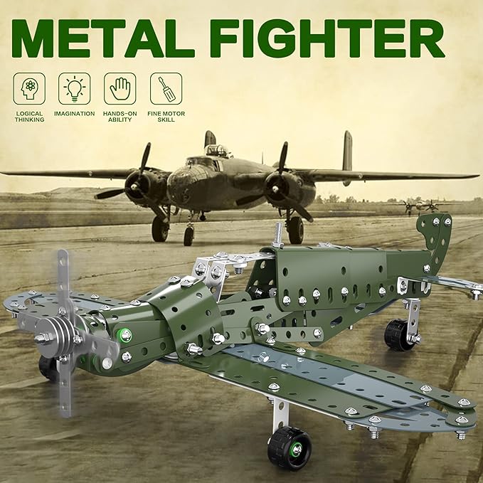 Lucky Doug Building Toys Model Airplane Set - DIY Building Stem Projects Toys for Kids Boys Ages 8-12, Assembly Science Toys for Model Fans