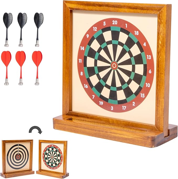 Mini Dart Board for Kids, Including 6 Darts and Double-Sided Magnetic Darts, Suitable for Interior Games and Party Games, Safety Magnetic Darts Board is The Best Gift for Boys and Girls