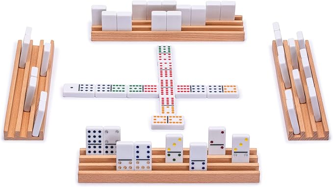 Yellow Mountain Imports 91 Tiles Double 12 Dominoes (Pips/Dots) Game Set with Wooden Case and 4 Racks