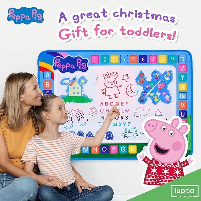 Kids Toys Water Doodle Mat - Peppa Pig Reusable Painting Writing Color Doodle Mat Drawing Board, Toddler Educational Toys for Age 3 and Up Year Old Girls & Boys (50cm x 70cm)