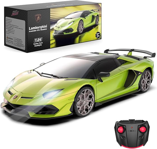 Lamborghini Remote Control Car, 1:24 Scale Electric Sport Racing Hobby Toy Car Lamborghini Model Vehicle for Boys Girls Birthday Gifts, Green