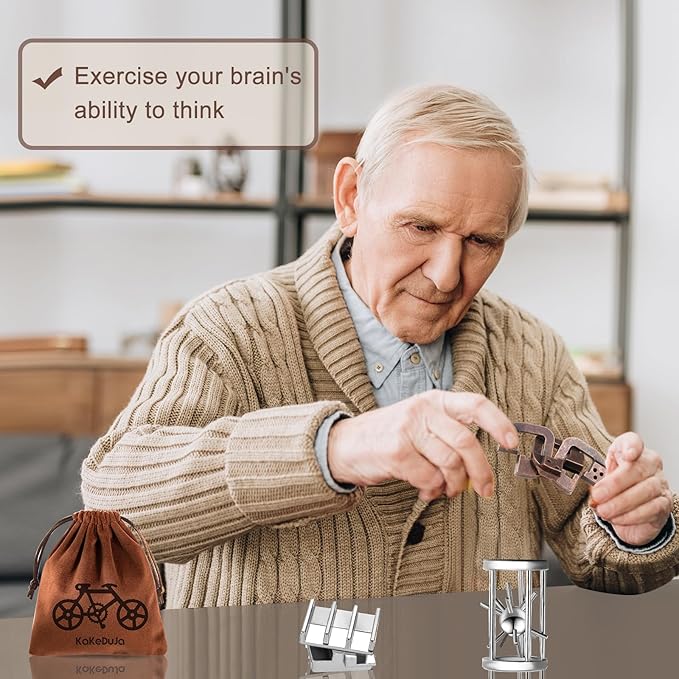 9pcs Metal Puzzle for Adult Disentanglement Puzzles Lock Puzzle Games Set Gift for Adults Teenagers