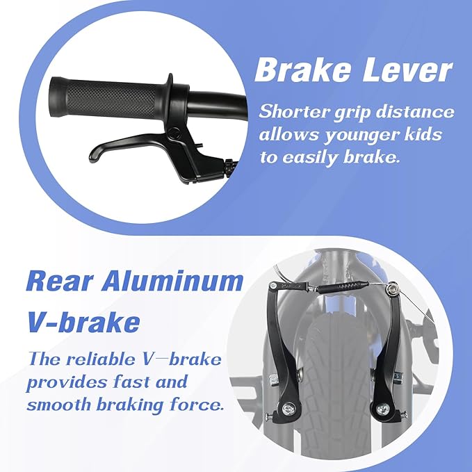 12 14 16 18 Inch Kids Bike BMX Style Bicycle with Training Wheels Coaster Brake for 1-10 Years Old Toddlers Boys Girls Multiple Colors