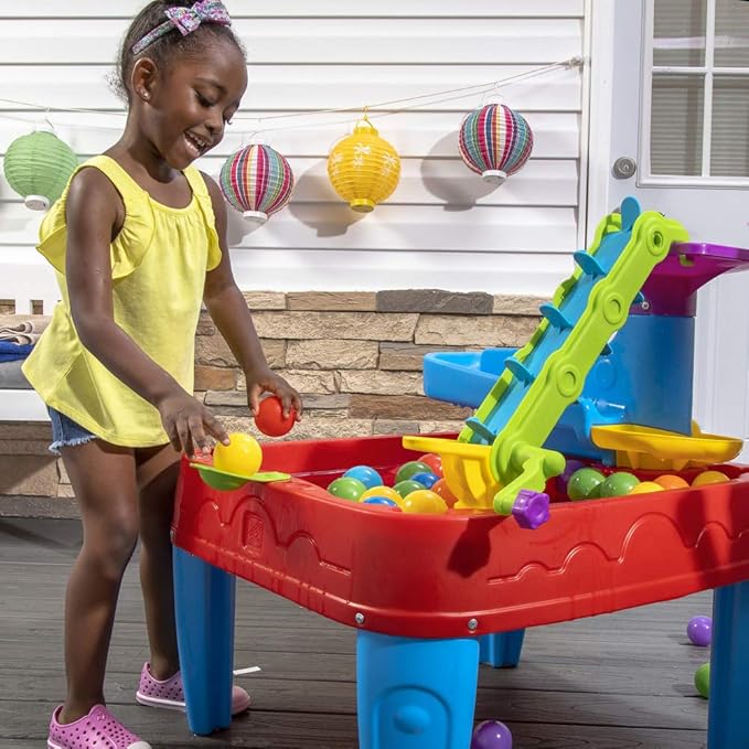 Step2 Stem Discovery Ball Table, Kids Water Table Activity Sensory Playset, Summer Outdoor Toys, 13 Piece Water Toy Accessories, For Toddlers 2+ Years Old