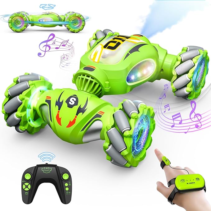 RC Stunt Cars Remote Control Car Double-Sided Driving 360-degree Flips Rotating Toy All Terrain Off-Road car,4WD Gesture Sensing Stunt Car for Boys 6-12 Year Old for Kids