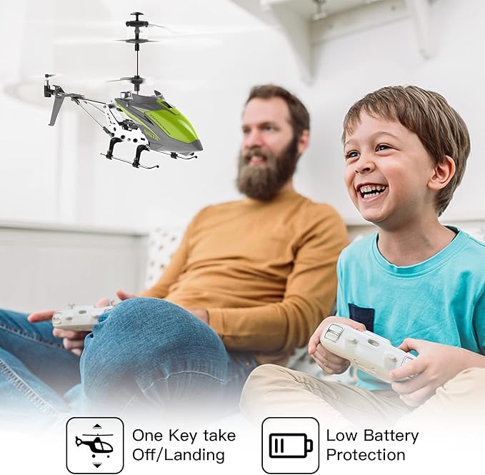 Cheerwing Remote Control Helicopter,SYMA S107H Mini RC Helicopter with Gyro,Altitude Hold, One Key Take Off/Landing for Adults Kids(Green)