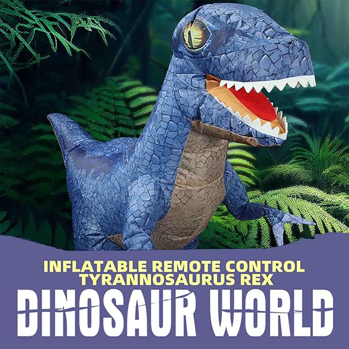 Dinosaur Inflatable Remote Control Toy for Kids, Electric Dinosaur Toy with 360°Rotation, Rechargeable T-Rex RC Walking Car for Boys & Girls, Christmas Birthday Gifts for Kids Age 6-12