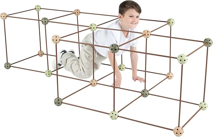 Camo Color - Building Kit for Kids 6+ - Indoor Creative Fort Building STEM Toys - Durable and Portable Kit - 69 Pcs