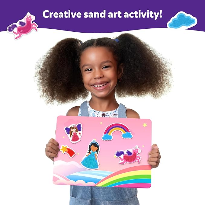 Skillmatics Sand Art Activity - Unicorns & Princesses, Create & Stick 50+ Colorful Stickers, Craft Kits & Supplies for Kids, Gifts for Girls & Boys Ages 4, 5, 6, 7, 8, 9, 10