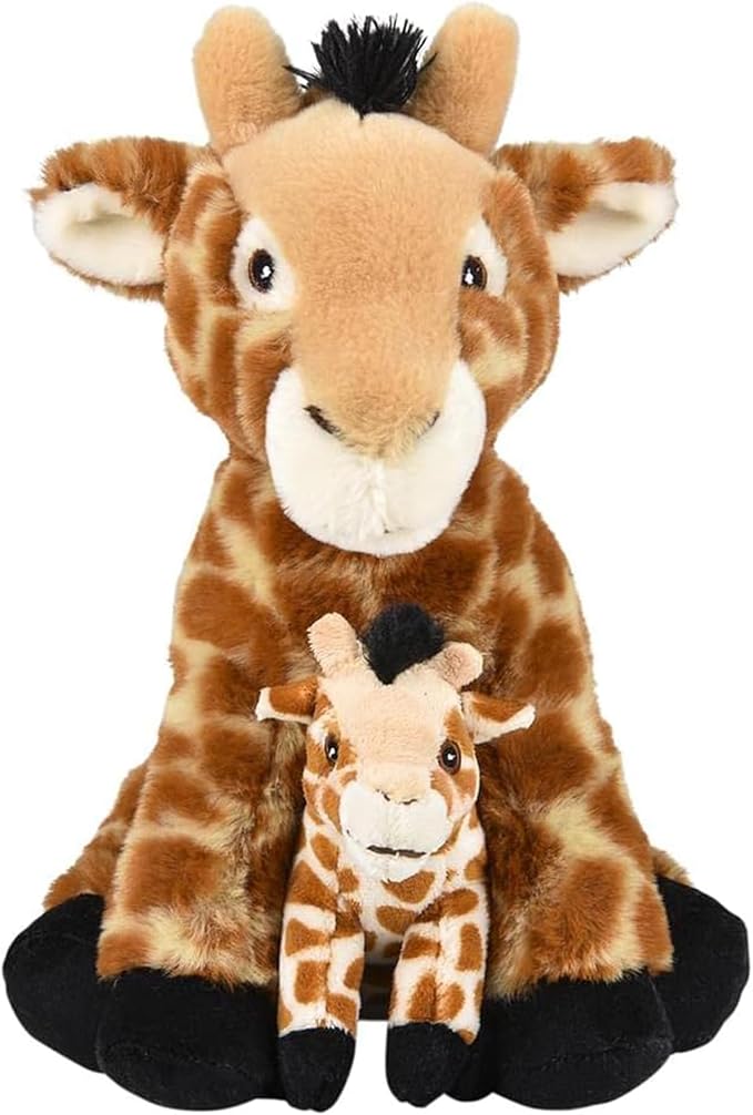 Mom and Baby Stuffed Animals for Boys & Girls, Safari Baby Shower Decorations, Nursery Decor, Zoo Animals for Toddlers, Quality Realistic Toys for Kids, Cute, Soft, Huggable, Squeezable (9.5" Giraffe)